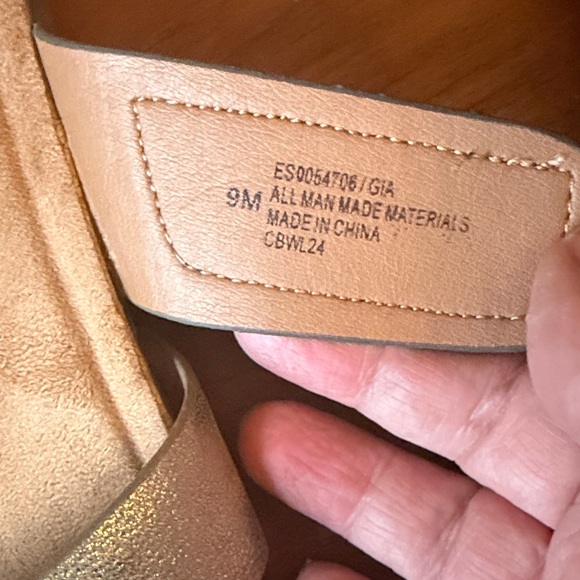 Euro Sofft Olive Green & Metallic Bronze Slide Sandals 9 - Picture 3 of 8